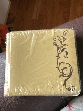 Creative Memories 7 x 7 Yellow Album with Brown Scroll Design